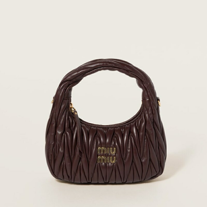 【MIUMIU】セール！マトラッセ ホーボーバッグ コニャック コニャック ワンダー マテラッセレザー ホーボーバッグ | Miu Miu