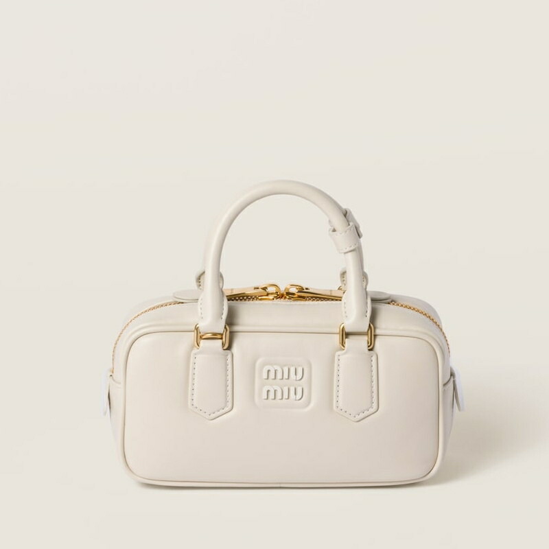 ミュウミュウ MIU MIU アルカディ レザー バッグ【オフホワイト 】【送料無料】【正規品】