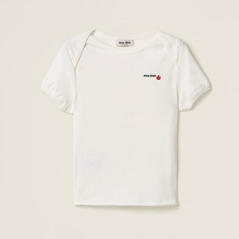 楽天市場】ミュウミュウ MIU MIU シームレス メランジ Tシャツ【グレー