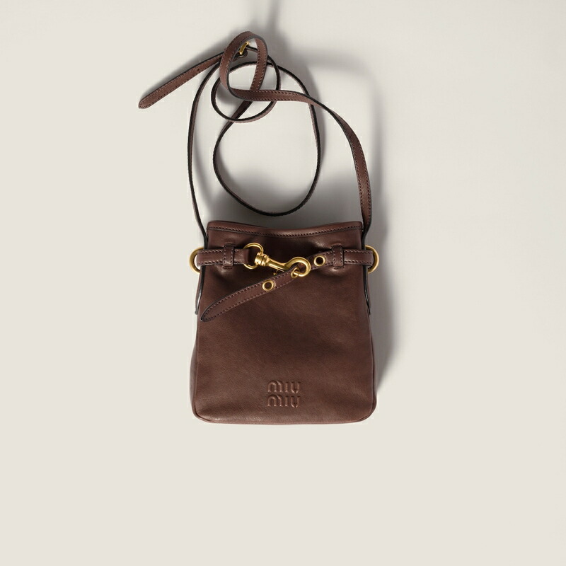 ミュウミュウ MIU MIU ナッパレザー 合切袋5NR461_AEFX_F0NBL【赤銅色 】【貨物輸送無料】【定め事品】