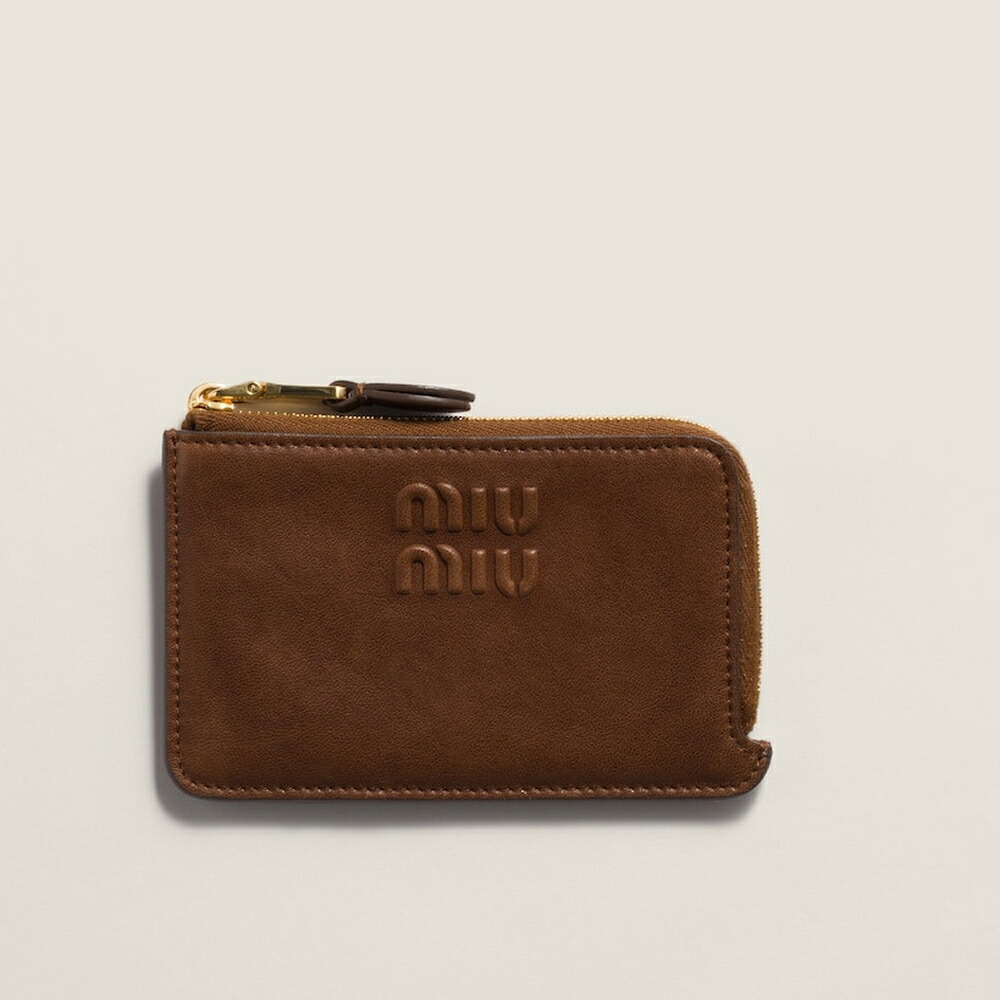 楽天市場】ミュウミュウ MIU MIU ナッパレザー カードホルダー