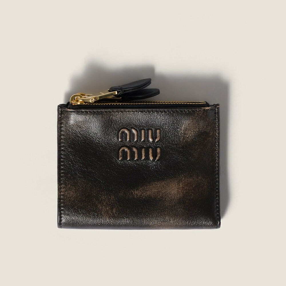 楽天市場】ミュウミュウ MIU MIU ナッパレザー 財布【ブラック