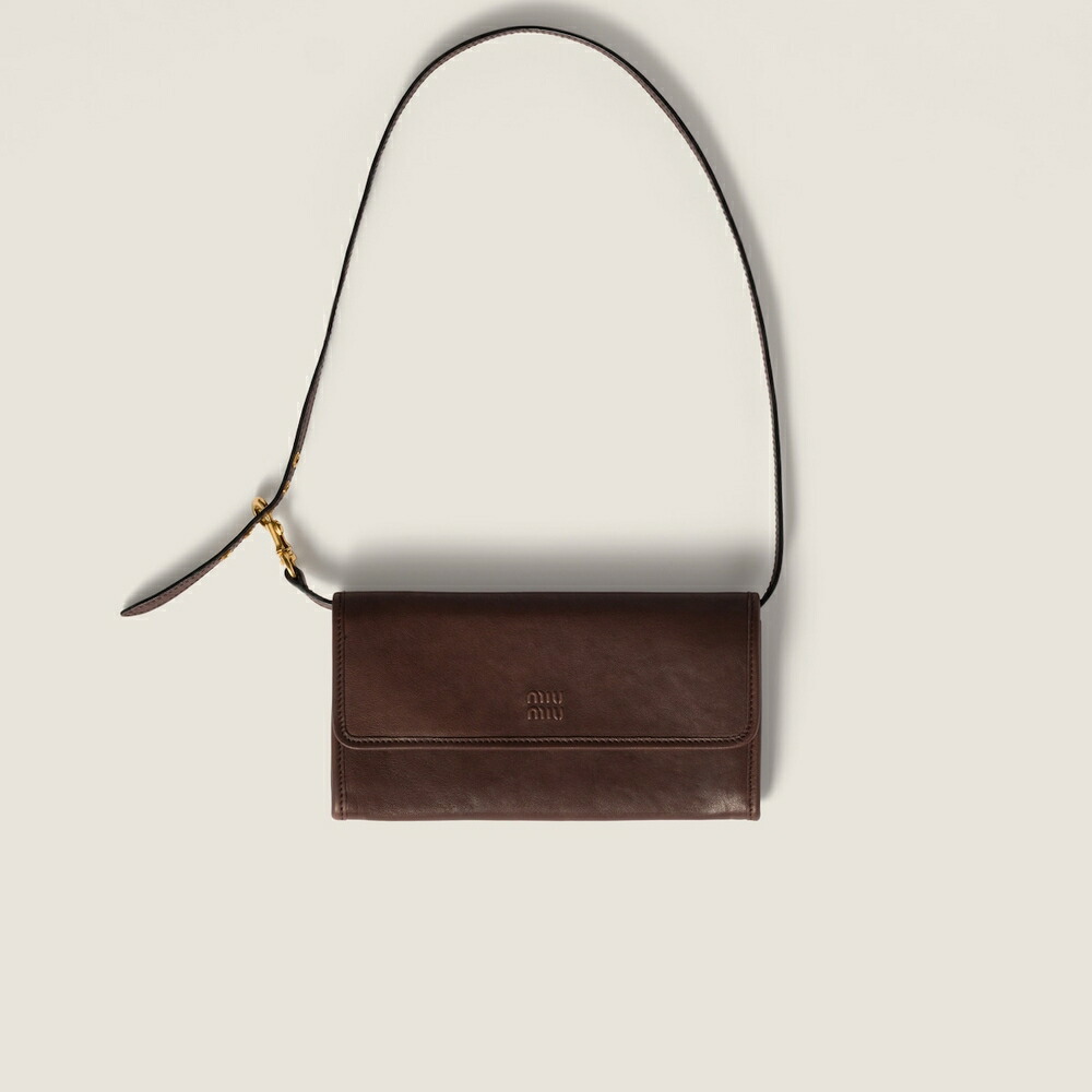 【miumiu】ミュウミュウ　RN0757 牛革　ショルダー紐なし　ブラウン ミュウミュウ(Miu Miu) VITELLO CARIBU RN0757 レディース レザー