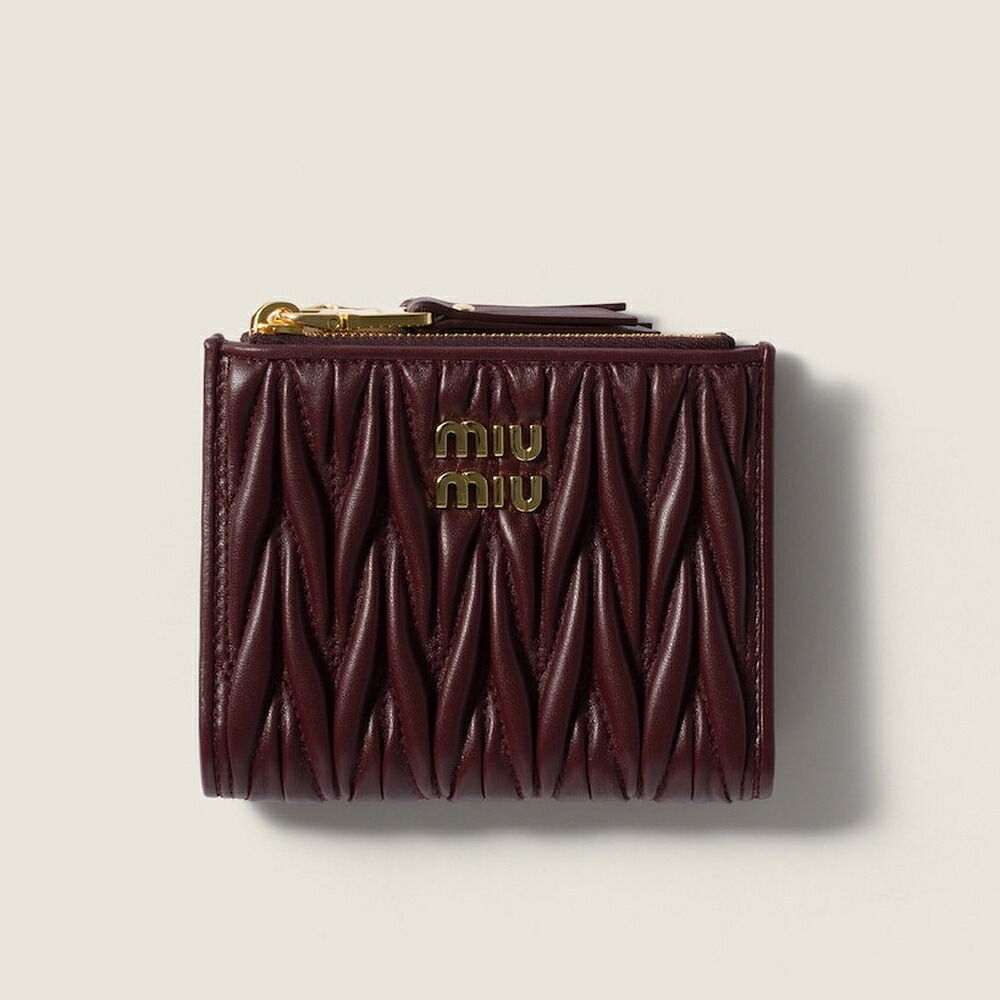 ミュウミュウ MIU MIU マテラッセレザー 財布5ML024_AFPP_F0007【ボルドー 】【送料無料】【正規品】
