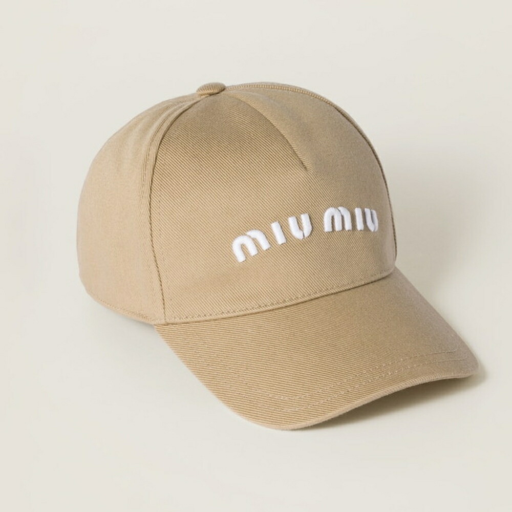 miu miu☆キャップ Miu Miu Drill logo-embroidered Cap | Black | FARFETCH