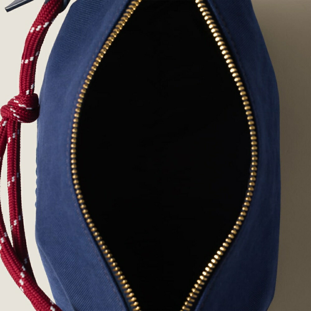 ミュウミュウ MIU MIU ギャバジン ポーチ5NE841_2IA7_F04GM【インディゴブルー／ワインレッド 】【送料無料】【正規品】