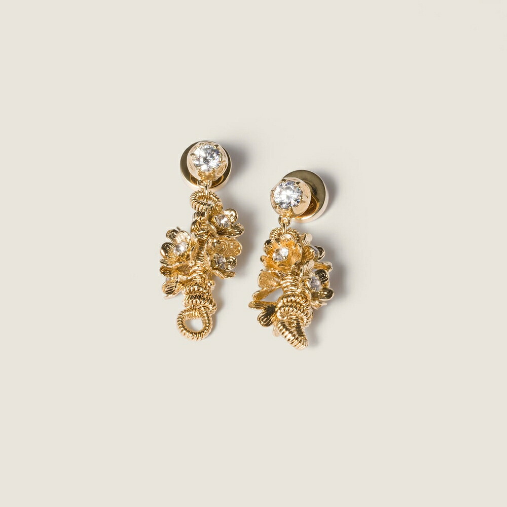 ミュウミュウ MIU MIU クリスタル付 メタル イヤリング5IO335_2IEU_F0NXA【ゴールド/クリスタル 】【送料無料】【正規品】