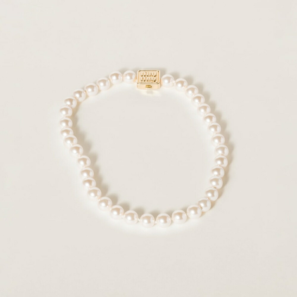 楽天市場】ミュウミュウ MIU MIU 人工パール付 メタル ネックレス