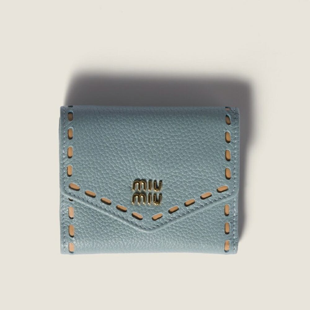 ミュウミュウ MIU MIU レザー 財布 5MH043_2IIB_F03WB【レイクブルー 】【送料無料】【正規品】