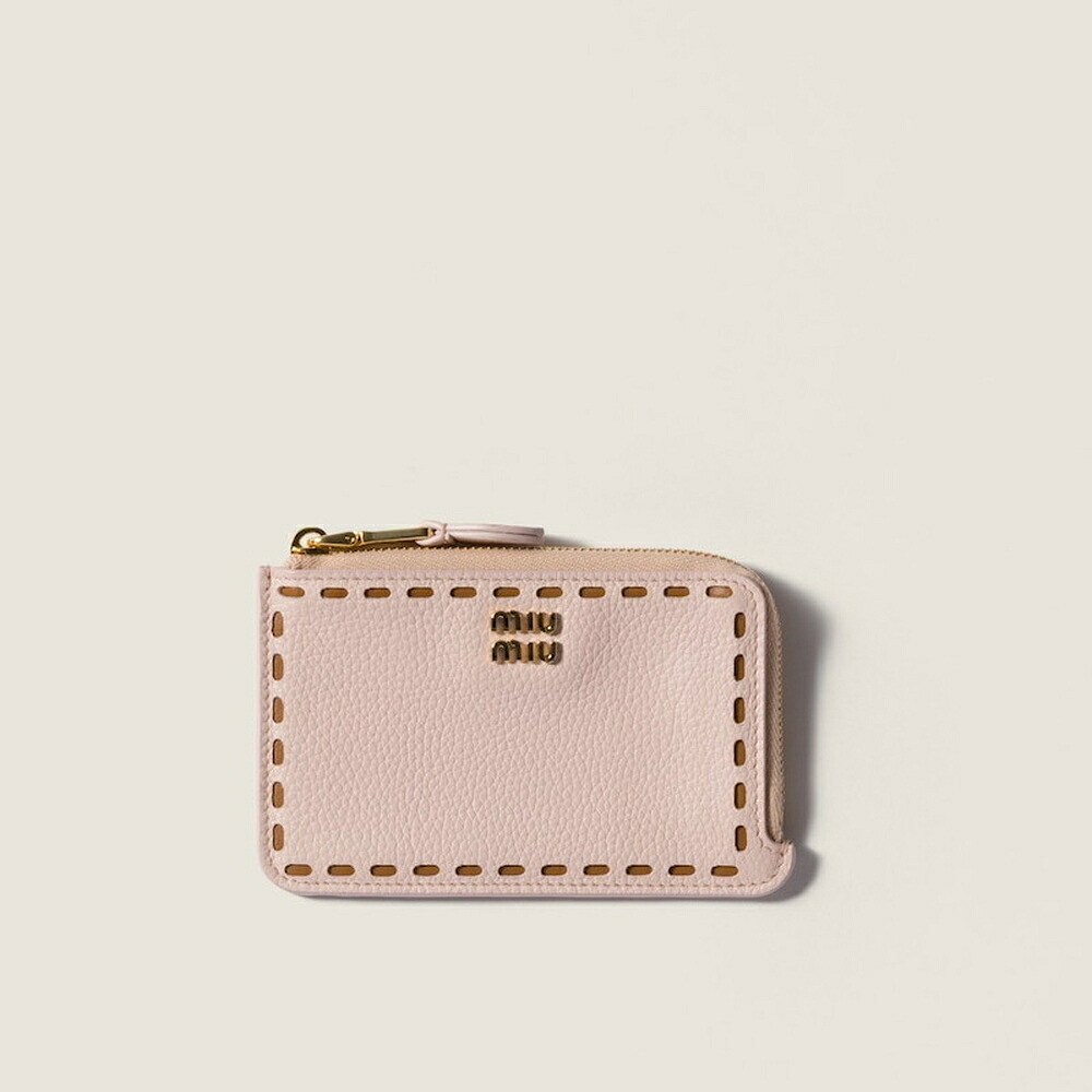 ミュウミュウ MIU MIU レザー ファスナー カードホルダー 5MB066_2IIB_F05G7【ジェム／キャラメル 】【送料無料】【正規品】｜ブランドバッグ・雑貨CELEBRITY