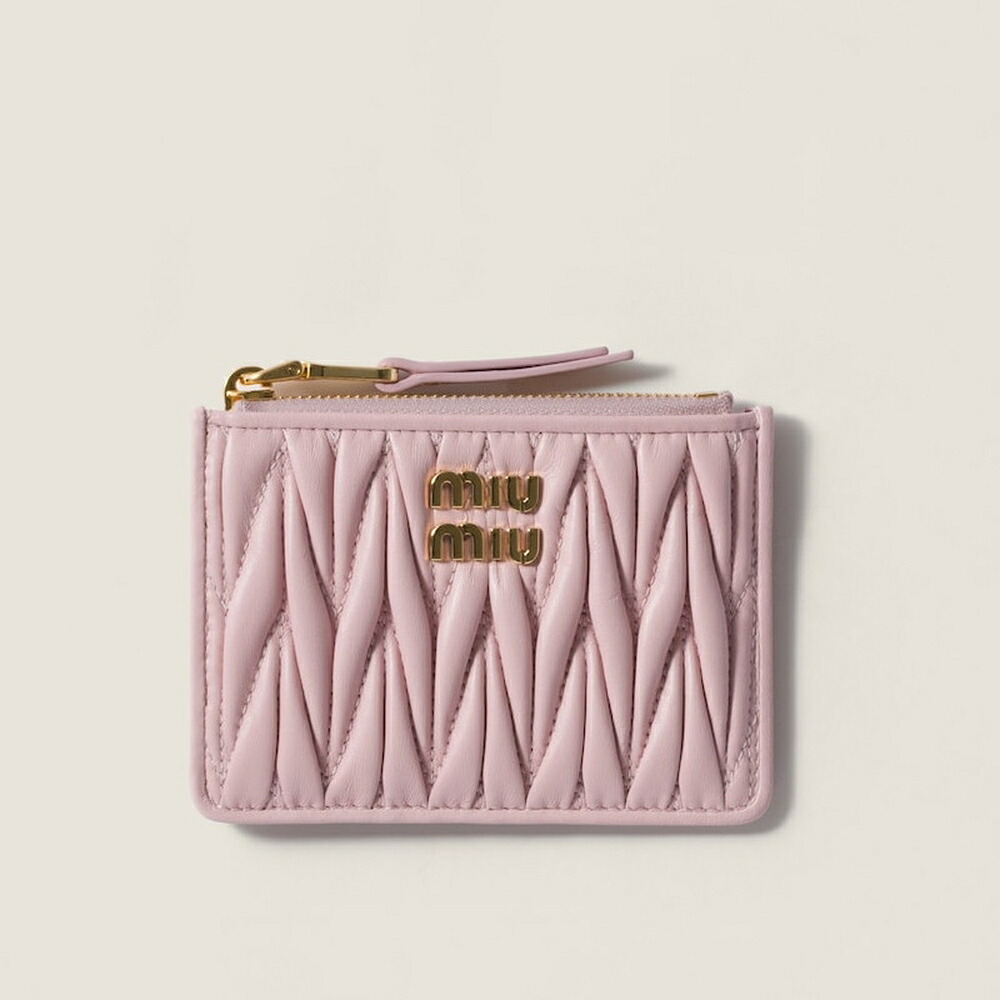 ミュウミュウ MIU MIU マテラッセ ナッパレザー カードホルダー 5MC093_AFPP_F0E18【アラバスターピンク 】【送料無料】【正規品】
