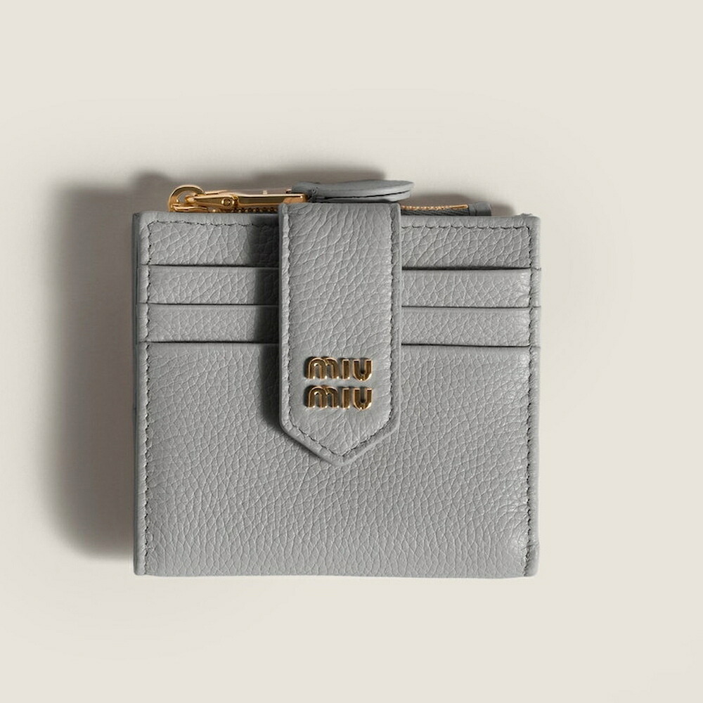 ミュウミュウ MIU MIU レザー 財布 5ML047_ADT7_F0164【パールグレー 】【送料無料】【正規品】