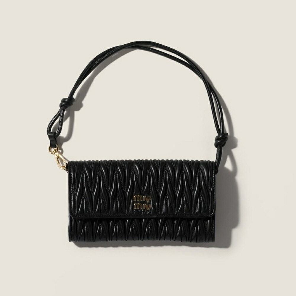 ミュウミュウ MIU MIU 「マテラッセ」ナッパレザー(羊革) 財布 5MT025_AFPP_F0002【ブラック 】【送料無料】【正規品】