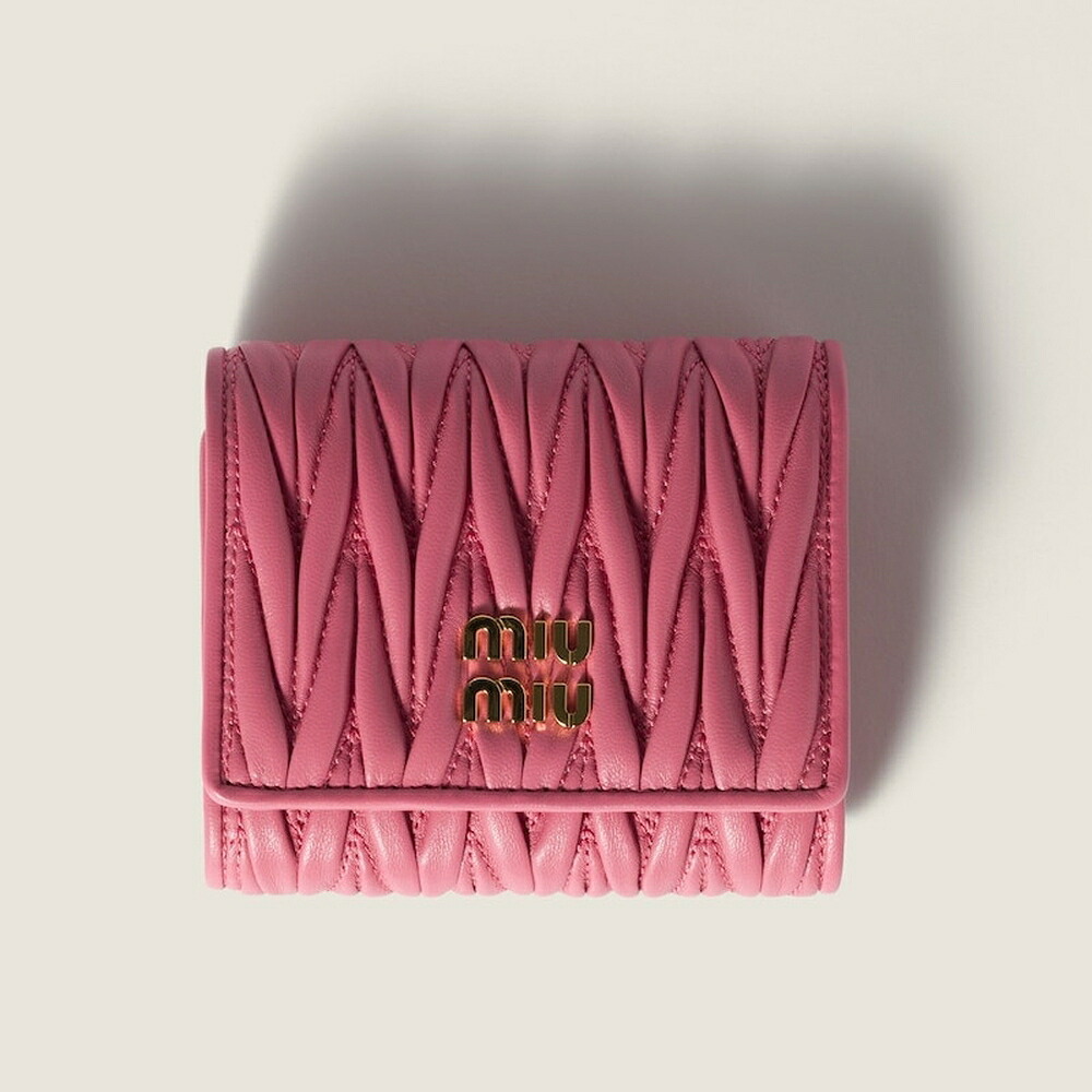 ミュウミュウ MIU MIU マテラッセレザー 財布 5MH033_AFPP_F0638【ベゴニアピンク 】【送料無料】【正規品】