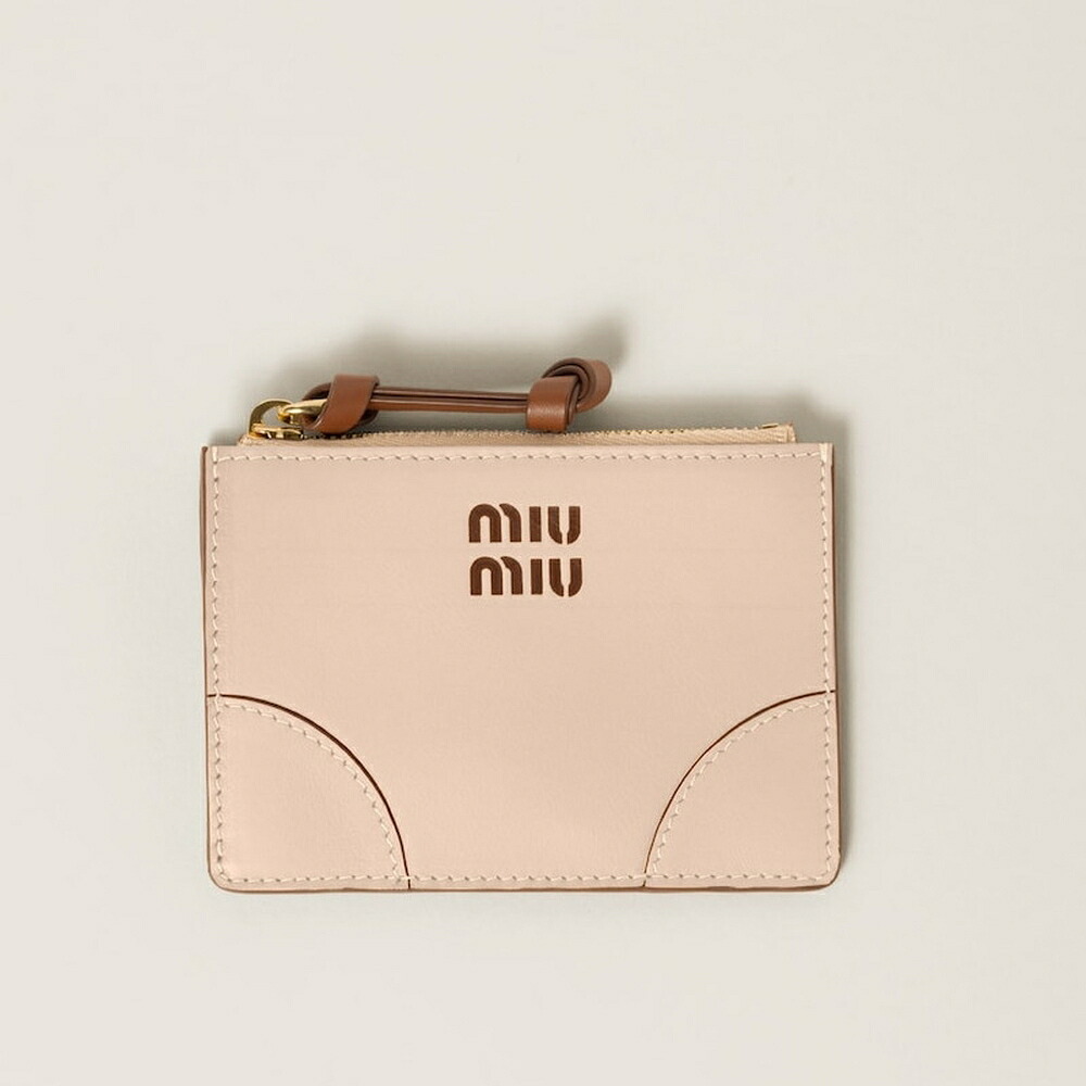 ミュウミュウ MIU MIU レザー カードケース 5MC093_2CSB_F0A2C【コードベージュ/コニャックブラウン 】【送料無料】【正規品】 58,860円