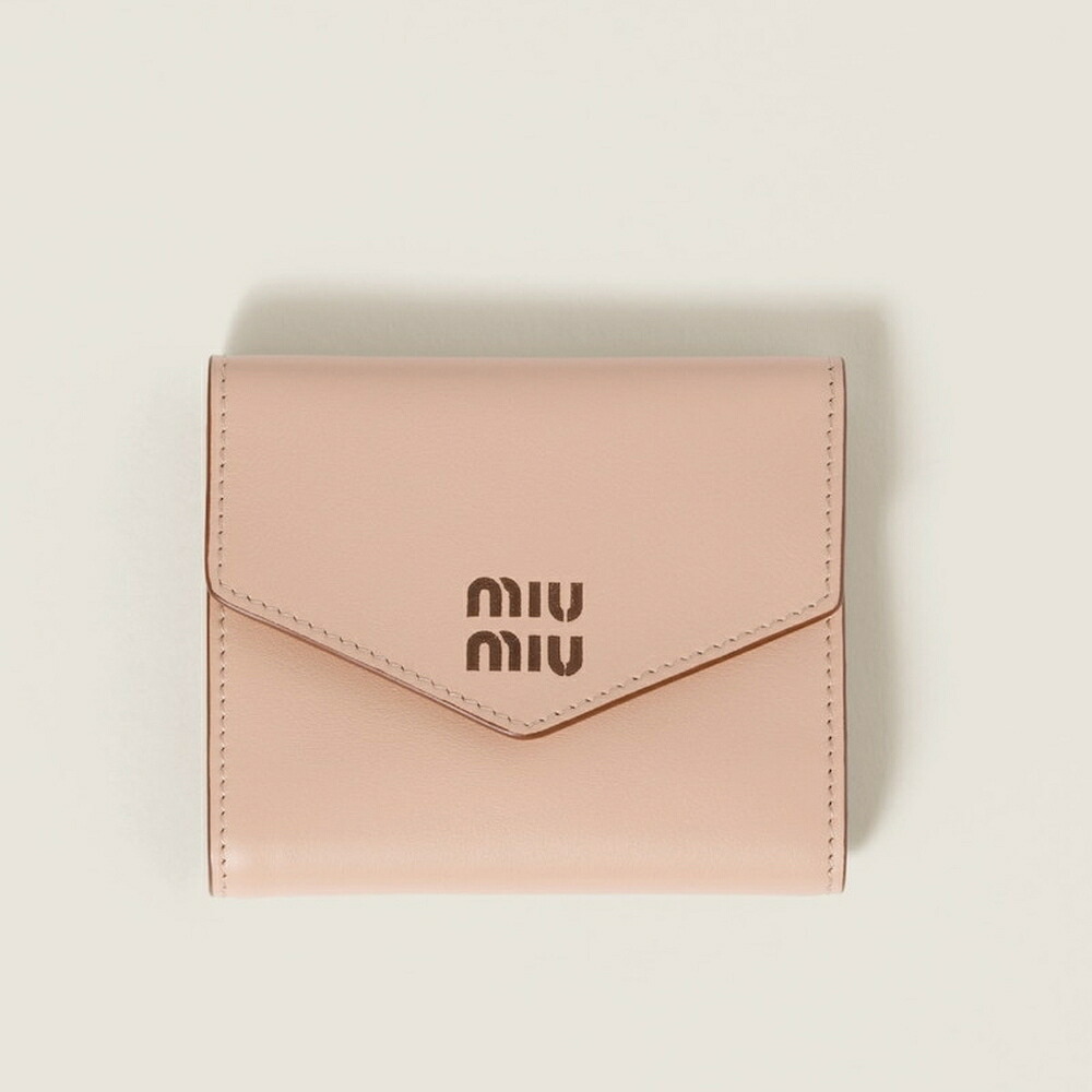 ミュウミュウ MIU MIU レザー 財布 5MH040_2CSB_F0A2C【コードベージュ/コニャックブラウン 】【送料無料】【正規品】