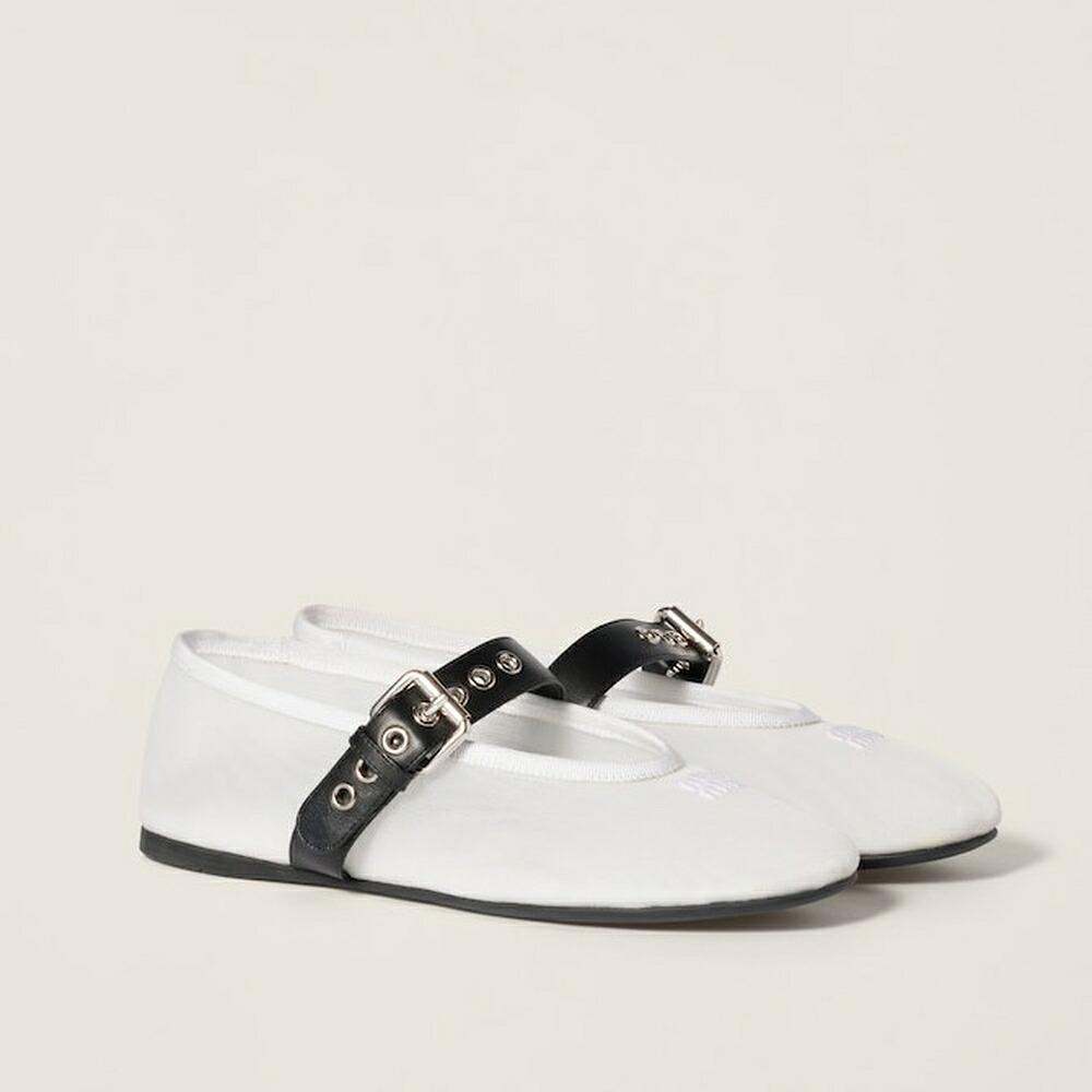 ミュウミュウ MIU MIU メッシュファブリックバレリーナ 5F373E_099_F0009_F_005【ホワイト 】【送料無料】【正規品】｜ブランドバッグ・雑貨CELEBRITY 103,100円