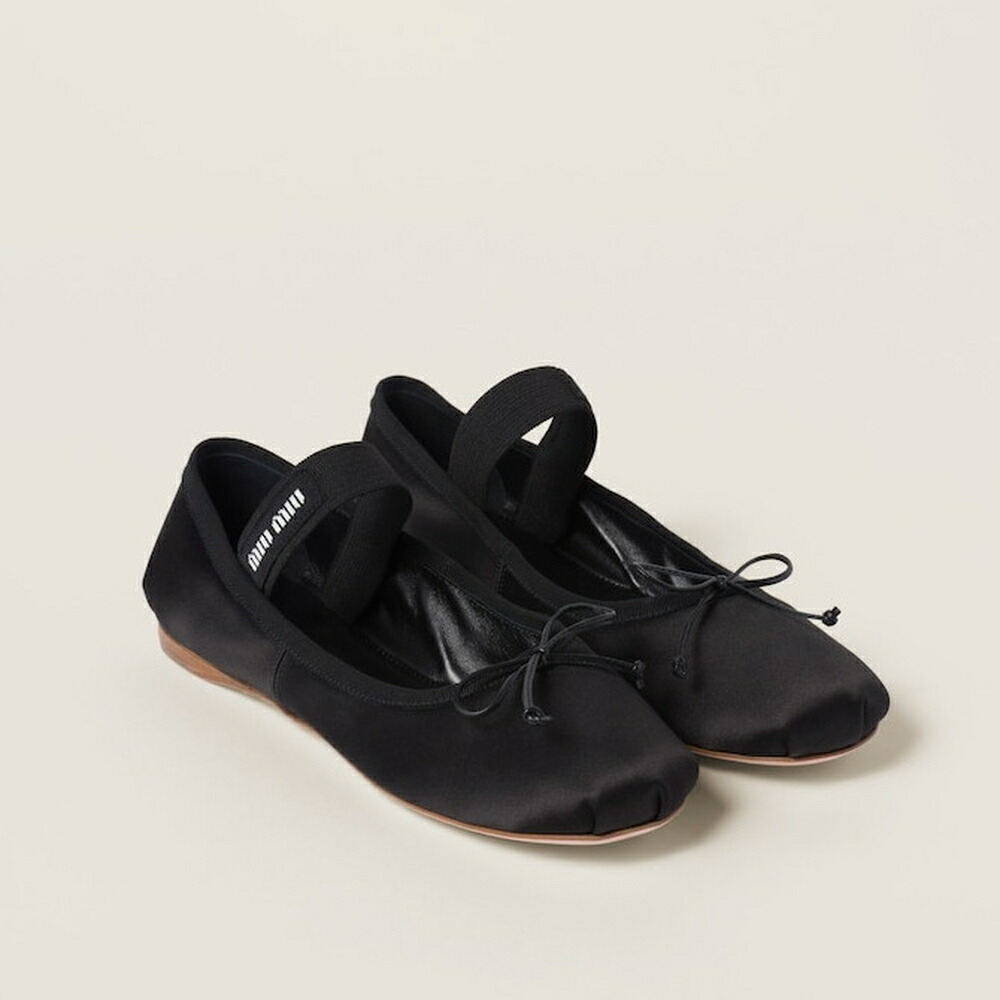 ミュウミュウ MIU MIU 繻子女性バレエダンサー 5F794D_QU6_F0002_F_DX05【黒いこと 】【貨物輸送無料】【定め事品】