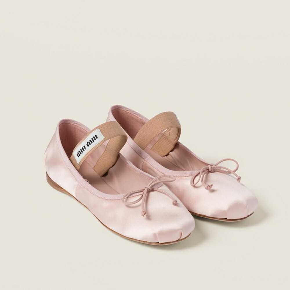 ミュウミュウ MIU MIU 繻子女性バレエダンサー 5F794D_QU6_F0615_F_DX05【オーキッドピンク 】【貨物輸送無料】【定め事品】