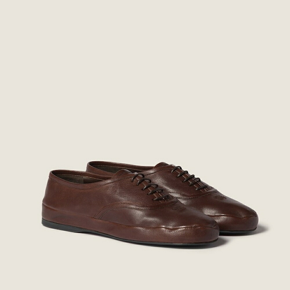 ミュウミュウ MIU MIU ナッパレザー(羊革) レースアップシューズ 5E637E_EFX_F0NBL_F_005【ブライアウッド 】【送料無料】【正規品】｜ブランドバッグ・雑貨CELEBRITY