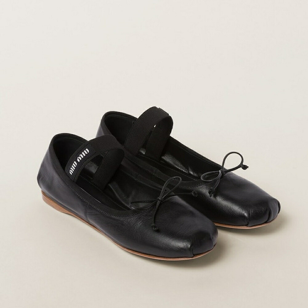 ミュウミュウ MIU MIU なめし革 女性バレエダンサー 5F794D_XUU_F0002_F_DX05【黒いこと 】【貨物輸送無料】【定め事品】