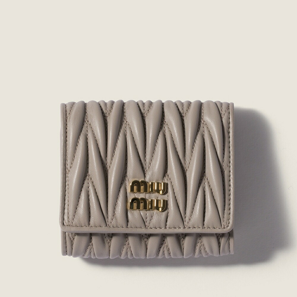 ミュウミュウ MIU MIU スモール マテラッセ ナッパレザー ウォレット財布 5MH033_AFPP_F0D32【パミスグレージュストーン 】【送料無料】【正規品】|ブランドバッグ・雑貨CELEBRITY