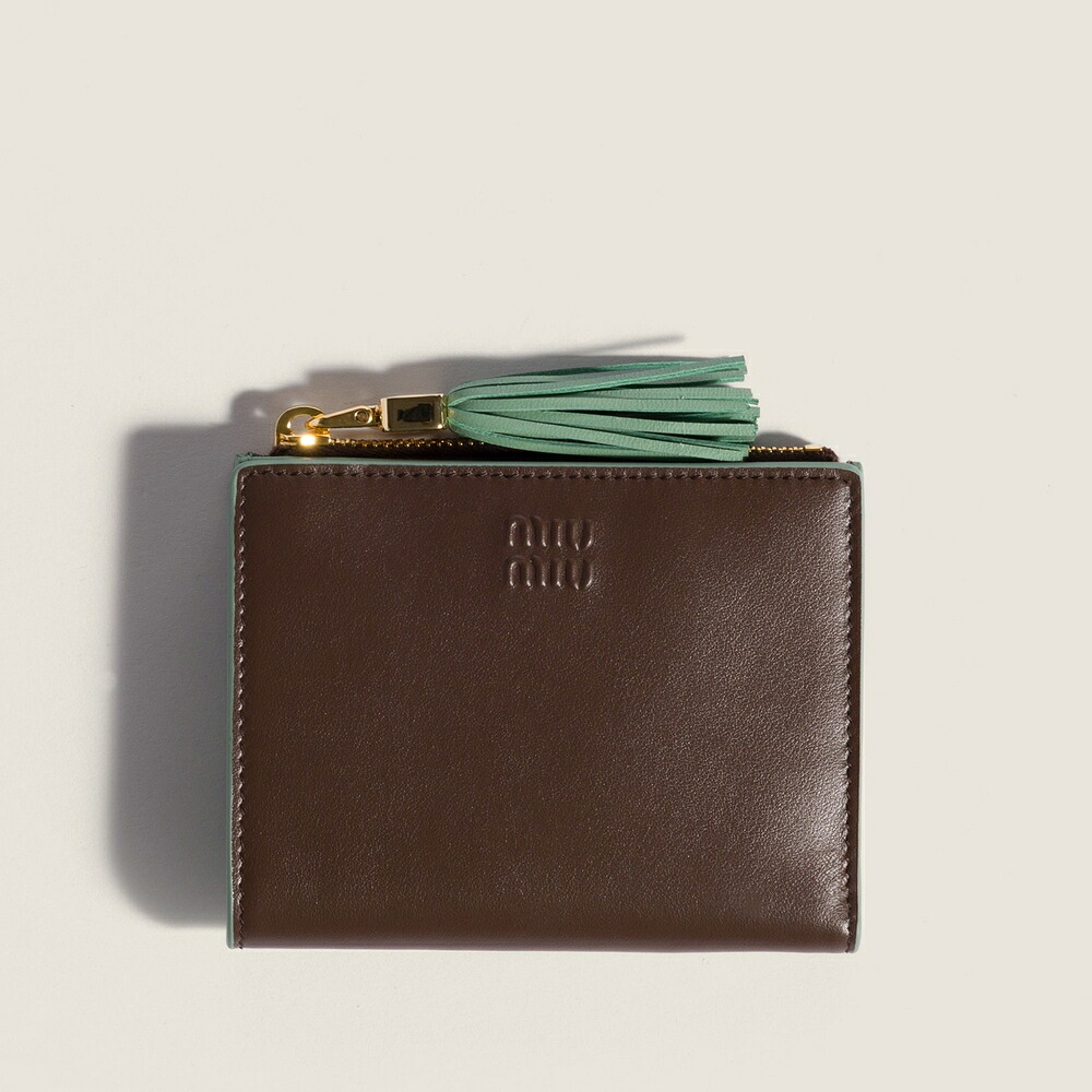 ミュウミュウ MIU MIU レザー 財布 5ML050_2IDW_F0BKH【バーント/アクアマリン 】【送料無料】【正規品】｜ブランドバッグ・雑貨CELEBRITY