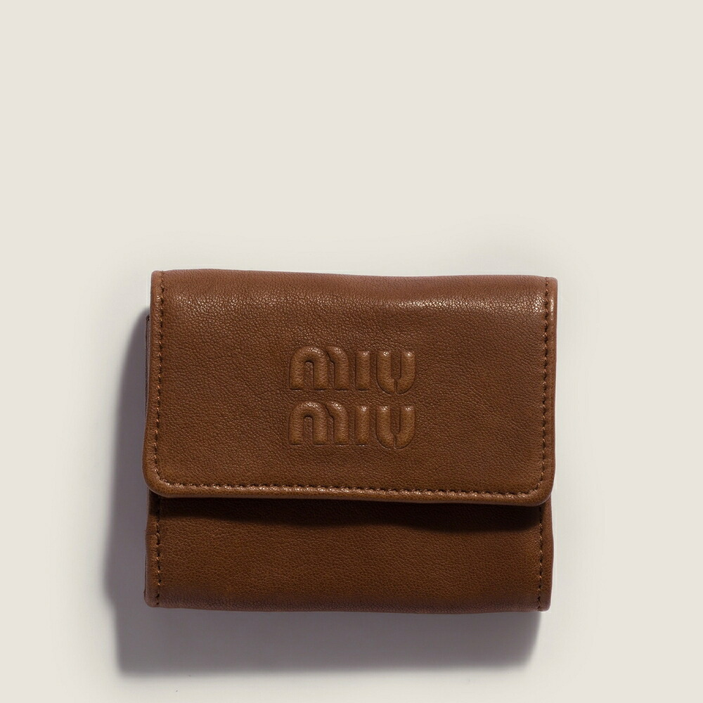 ミュウミュウ MIU MIU ナッパレザー 財布 5ML071_AEFX_F0316【オーク 】【送料無料】【正規品】|ブランドバッグ・雑貨CELEBRITY
