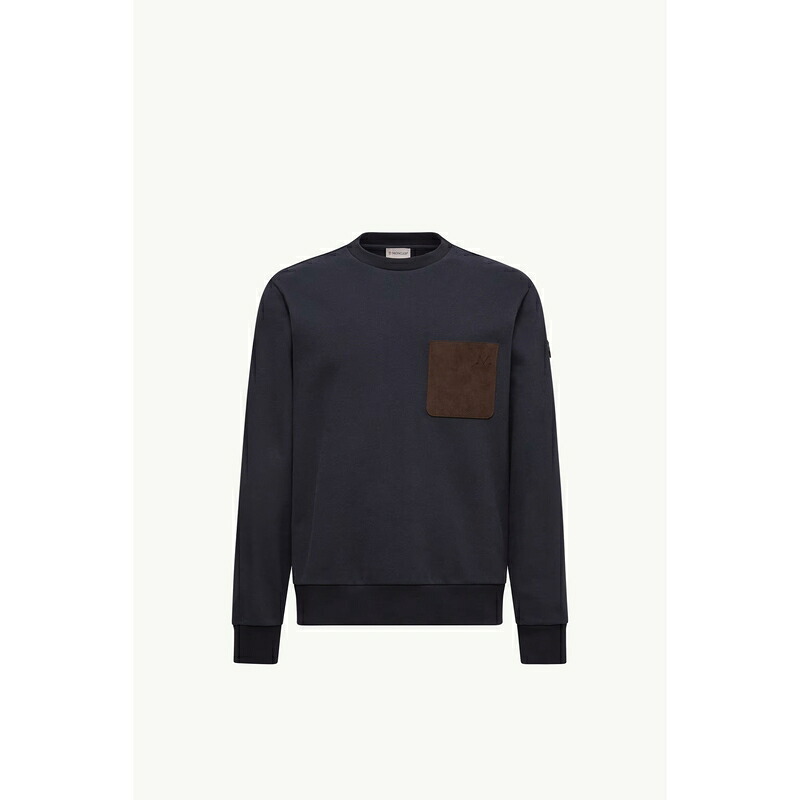 2025/26秋冬 MONCLER モンク軌跡 メンズFELPA IN COTONE E CASHMERE CON TASCA汗水【blu navy 】【貨物輸送無料】【定め事品】