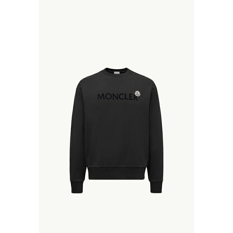 2025/26秋冬 MONCLER モンク軌跡 メンズFELPA LOGATA IN COTONE汗水【nero 】【貨物輸送無料】【定め事品】