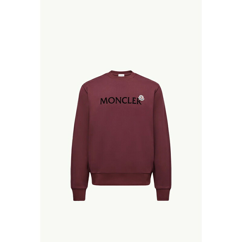 2025/26秋冬 MONCLER モンク軌跡 メンズFELPA LOGATA IN COTONE汗水【bordeaux 】【貨物輸送無料】【定め事品】