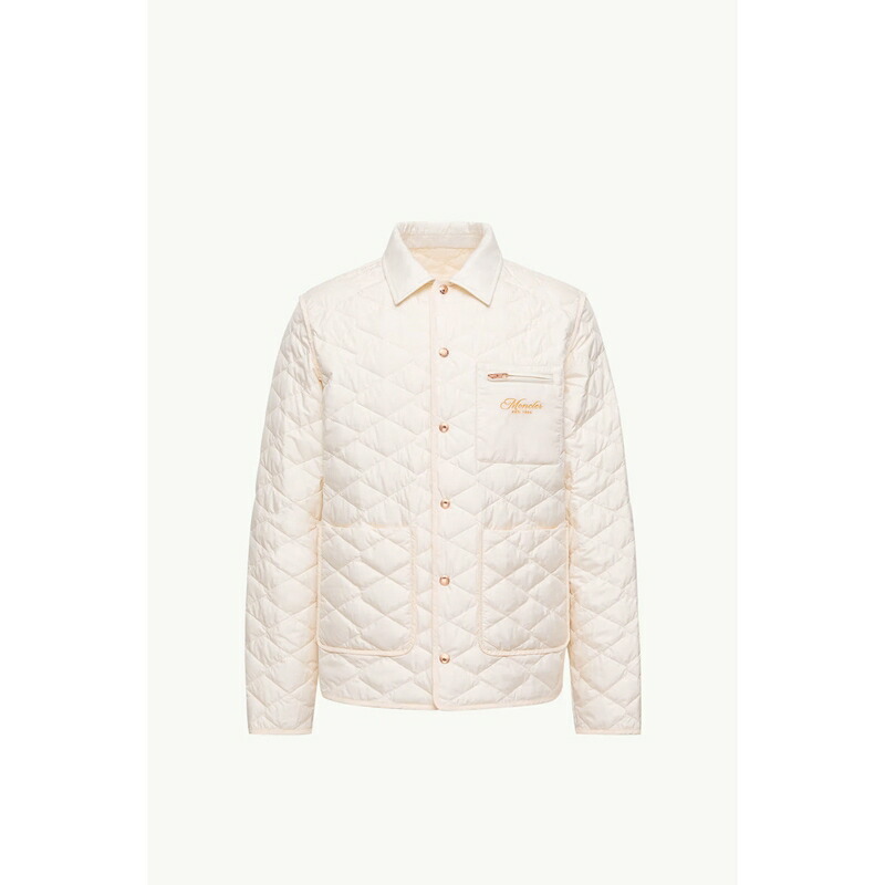 2025/26秋冬 MONCLER モンク線路 メンズSHACKET IMBOTTITA E TRAPUNTATA A ROMBI KASTOS上衣【bianco avorio 】【貨物輸送無料】【置き目品】