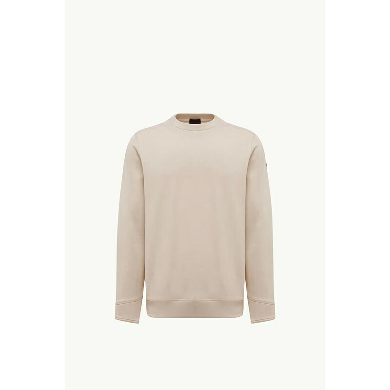 2025/26秋冬 MONCLER モンク軌跡 メンズFELPA CON PATCH LOGATO IN COTONE汗水【beige chiaro 】【貨物輸送無料】【定まり品】