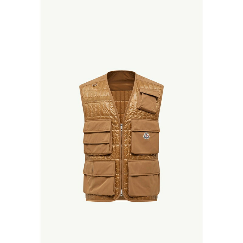 2025/26秋冬 MONCLER モンクレール メンズGILET IMBOTTITO YTISE CON TRAPUNTATURA VERTICALEダウンベスト【beige cammello 】【送料無料】【正規品】