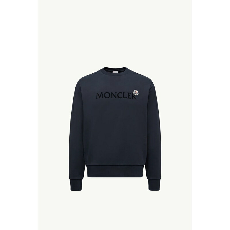 2025/26秋冬 MONCLER モンク軌跡 メンズFELPA LOGATA IN COTONE汗水【blu notte 】【貨物輸送無料】【定め事品】