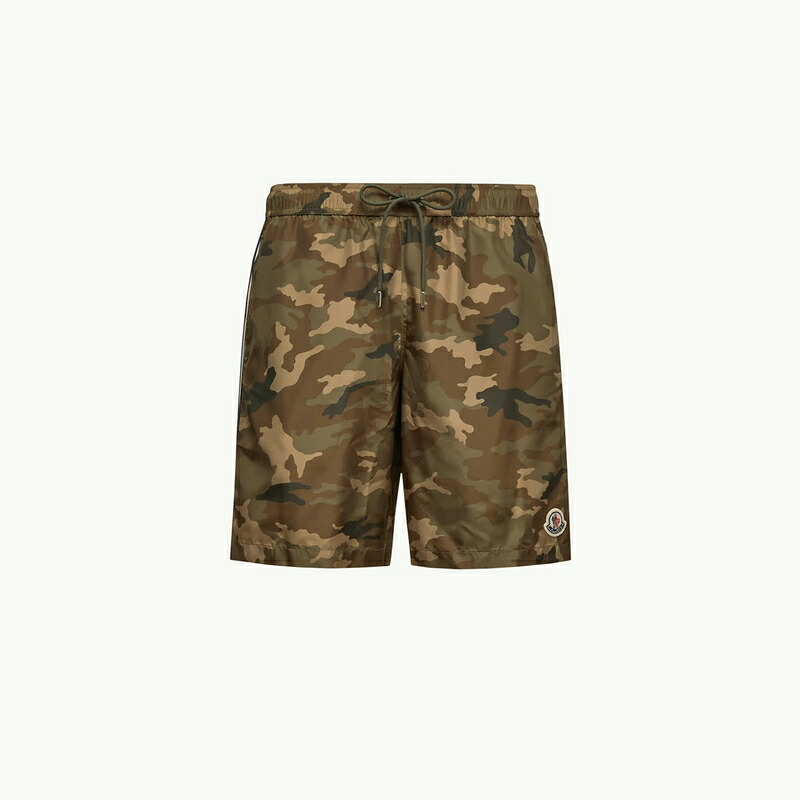 2025/26秋冬 MONCLER モンク軌跡 メンズSHORTS DA BAGNO CON STAMPA水泳着【verde \u0026 marrone 】【貨物輸送無料】【定まり品】