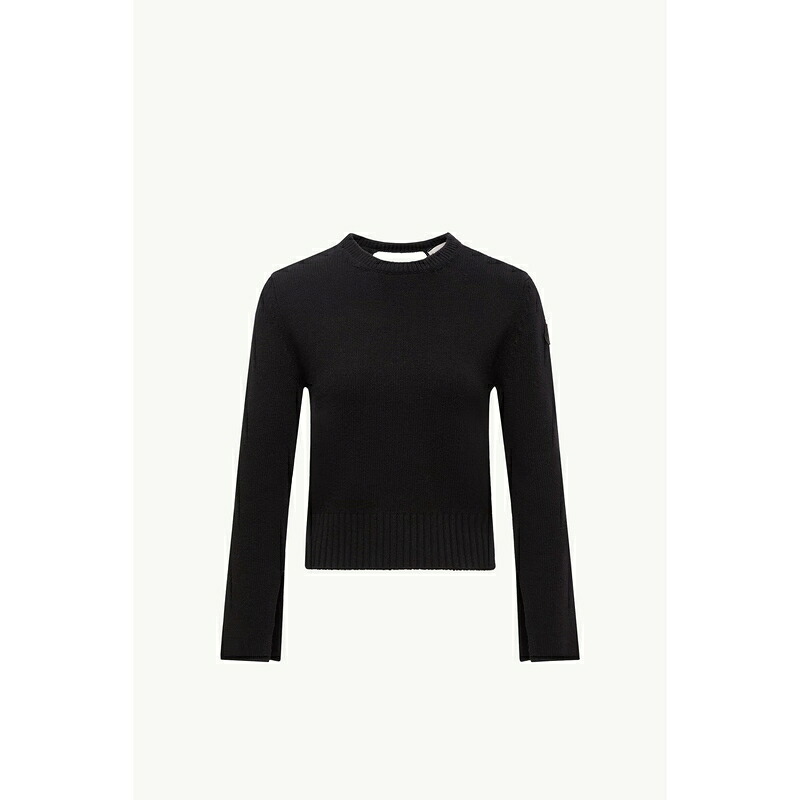 2025/26秋冬 MONCLER モンク軌跡 レディースMAGLIONE IN LANA E CASHMEREティーシャツ【nero 】【貨物輸送無料】【定まり品】