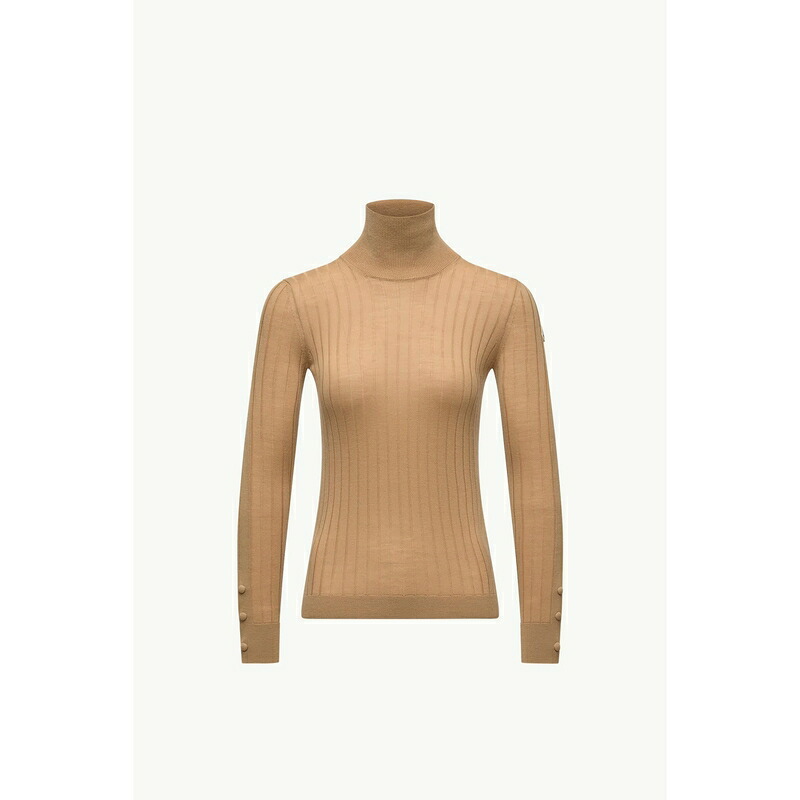 2025/26秋冬 MONCLER モンク軌跡 レディースMAGLIONE DOLCEVITA IN MISTO LANAプルオーバー【beige 】【貨物輸送無料】【定め事品】