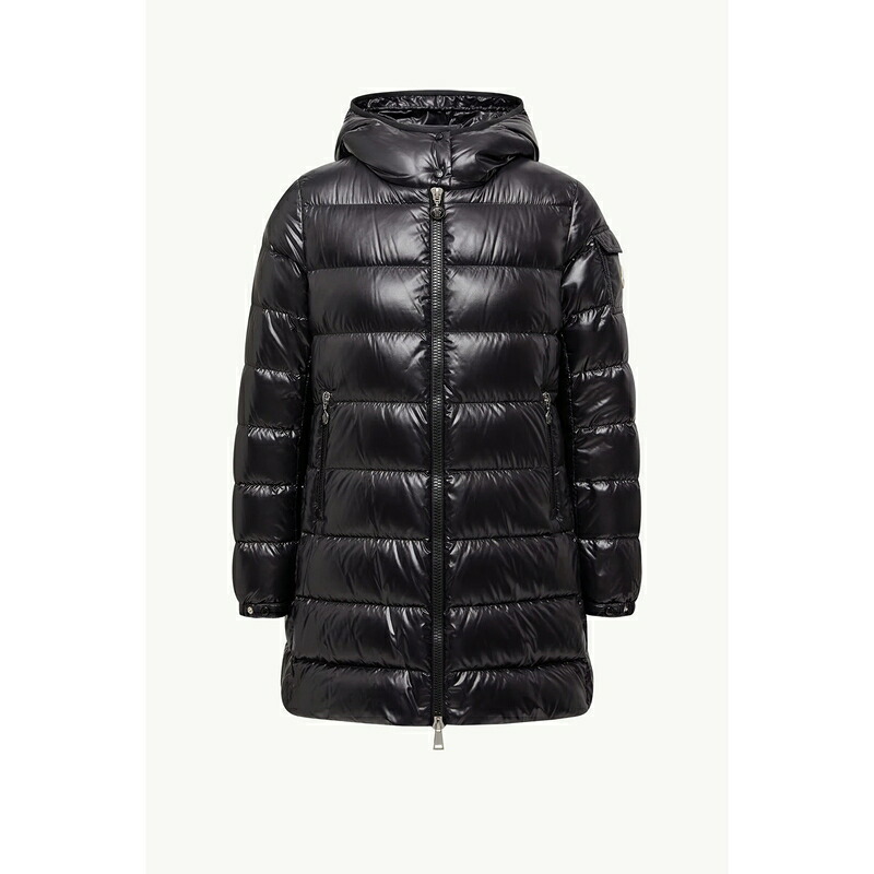 2025/26秋冬 MONCLER モンク軌跡 レディースPIUMINO midi COURCELLES CON CAPPUCCIO上衣【nero 】【貨物輸送無料】【置き目品】