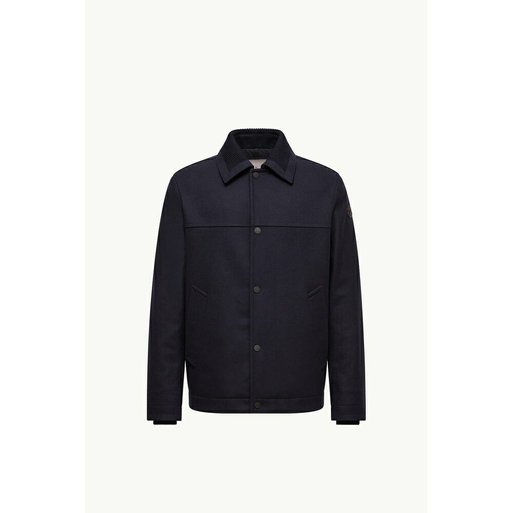 2025/26秋冬 MONCLER モンク軌跡 メンズEMILION SHORT WOOL BLEND DOWN JACKET WITH HOOD落ち込む上衣【Blu Navy 】【貨物輸送無料】【置き目品】