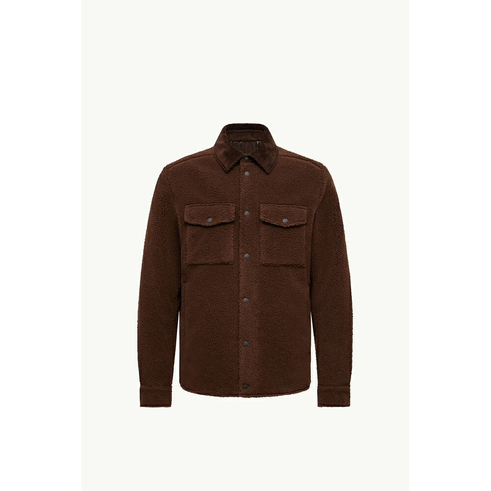 2025/26秋冬 MONCLER モンクレール メンズSHACKET WITH TEDDY-EFFECT CORDUROY TRIMジャケット【Beige 】【送料無料】【正規品】