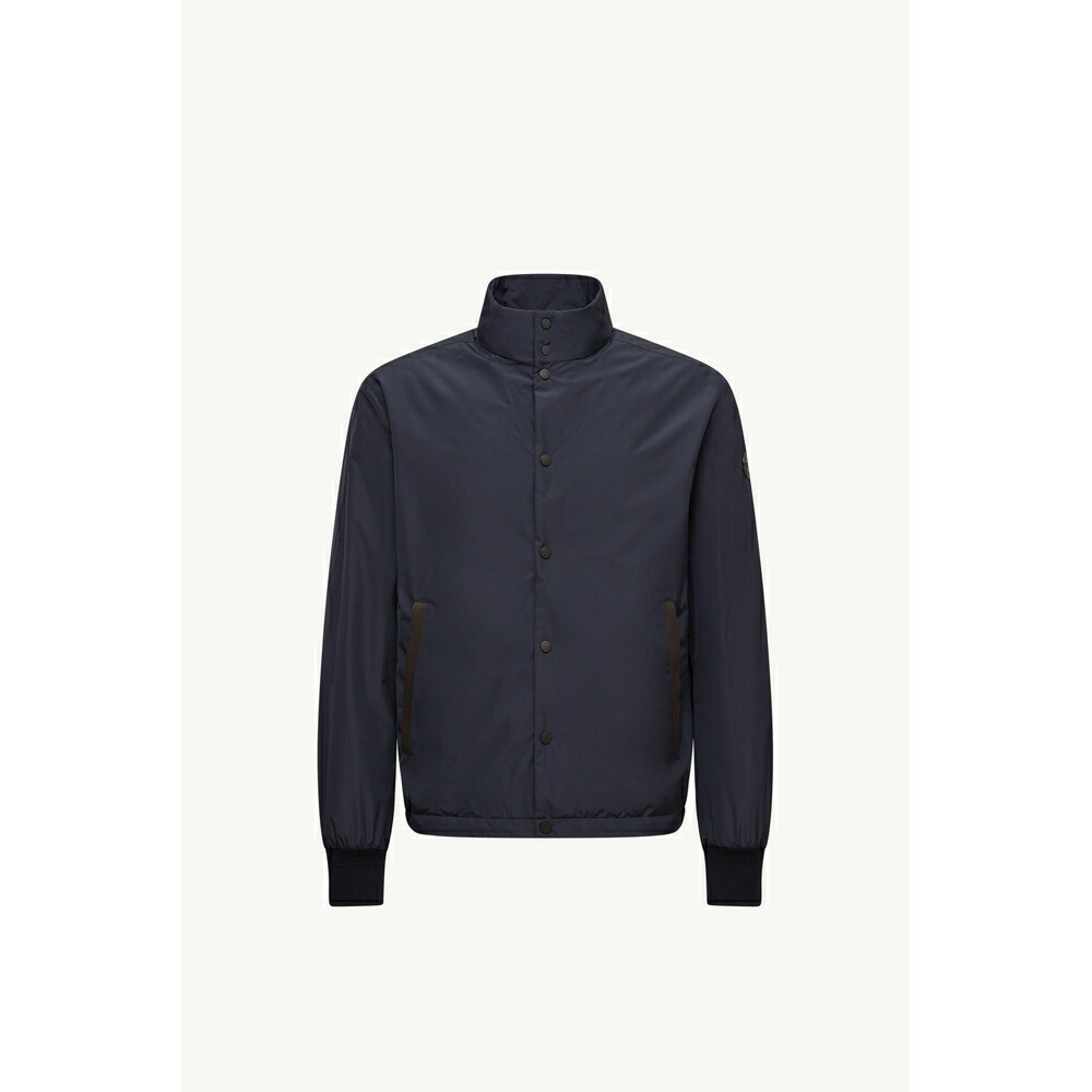 2025/26秋冬 MONCLER モンクレール メンズLANQUES SHORT DOWN JACKET WITH LEATHER TRIMダウンジャケット【Blu Navy 】【送料無料】【正規品】