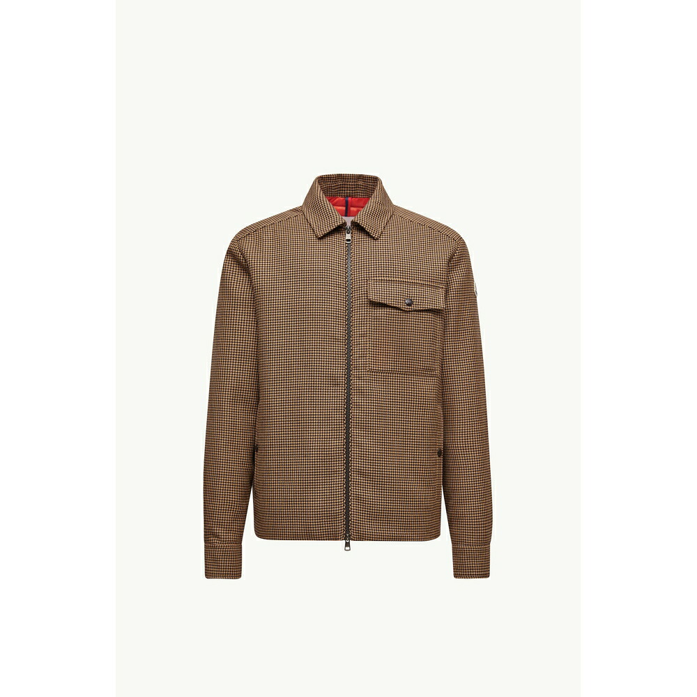 2025/26秋冬 MONCLER モンク軌跡 メンズESCAUT PADDED WOOL SHIRT JACKET上衣【Marrone 】【貨物輸送無料】【置き目品】