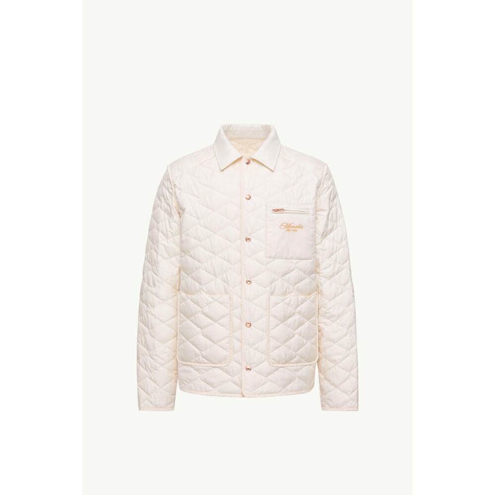 2025/26秋冬 MONCLER モンク線路 メンズKASTOS DIAMOND-QUILTED PADDED SHACKET上衣【Bianco Avorio 】【貨物輸送無料】【置き目品】