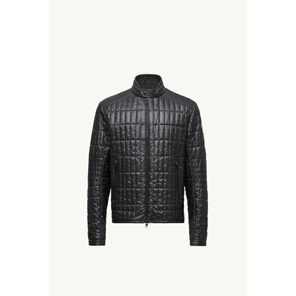 2025/26秋冬 MONCLER モンク線路 メンズLASNE BIKER JACKET WITH VERTICAL QUILTING上衣【Nero 】【貨物輸送無料】【置き目品】