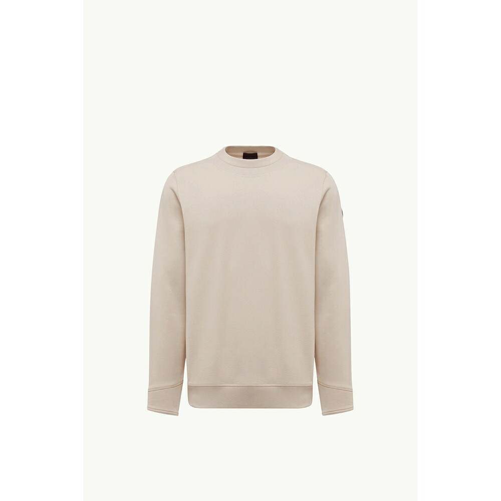 2025/26秋冬 MONCLER モンク軌跡 メンズCOTTON SWEATSHIRT WITH LOGO PATCH汗水【Beige Chiaro 】【貨物輸送無料】【定まり品】