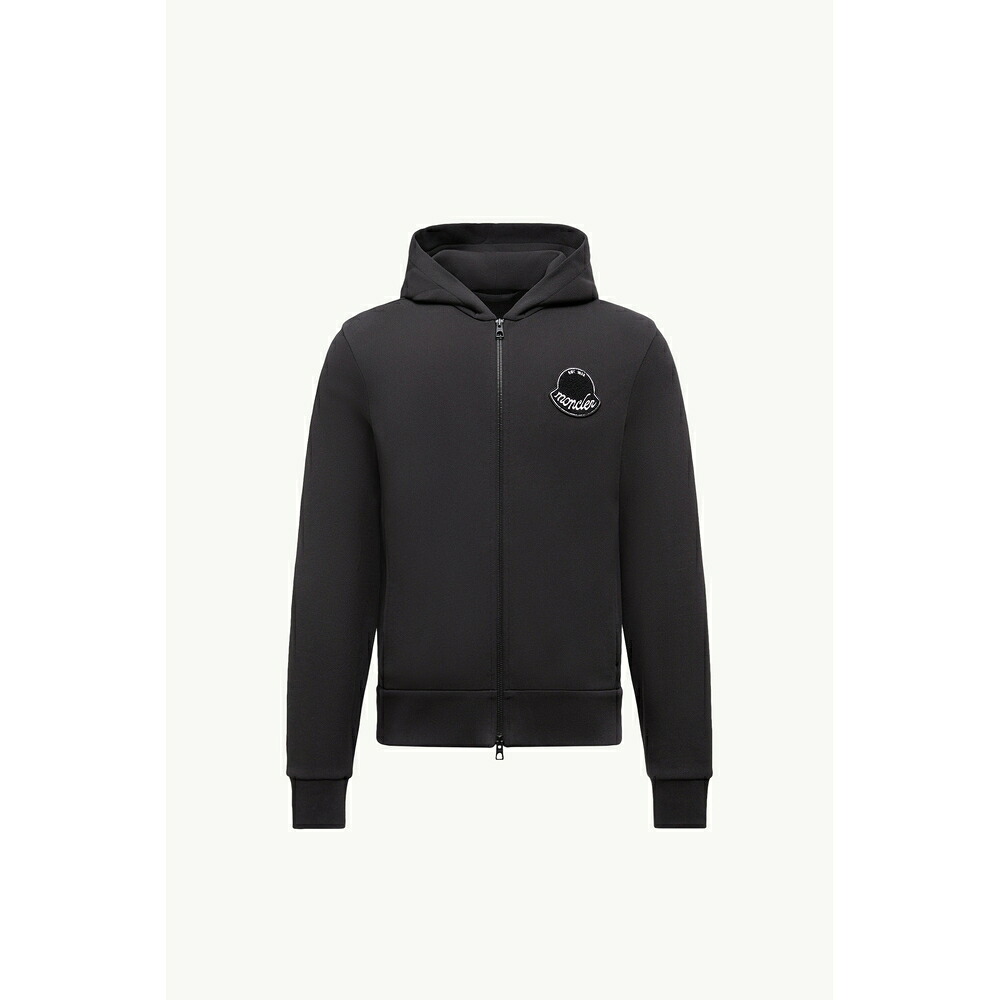 2025/26秋冬 MONCLER モンク軌跡 メンズZIP-UP HOODIE WITH LOGO汗水【Nero 】【貨物輸送無料】【定め事品】