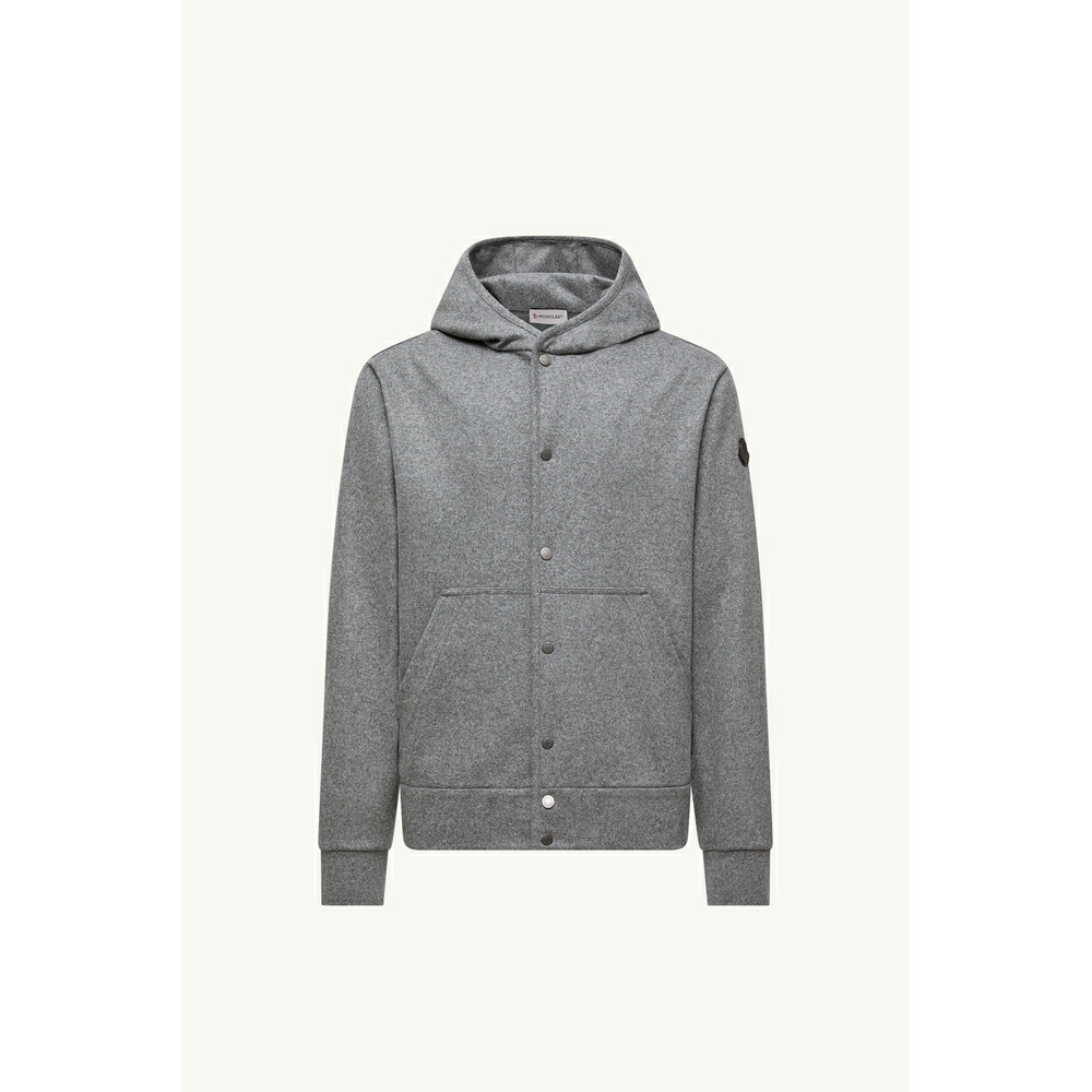 2025/26秋冬 MONCLER モンクレール メンズWOOL BLEND ZIP-UP HOODIEスウェット【Grigio 】【送料無料】【正規品】