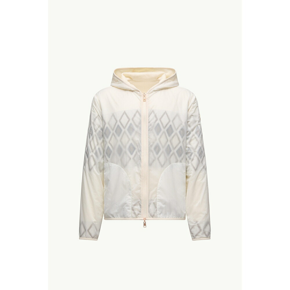 2025/26秋冬 MONCLER モンクレール メンズREVERSIBLE ZIP-UP HOODIEスウェット【Bianco/Verde 】【送料無料】【正規品】