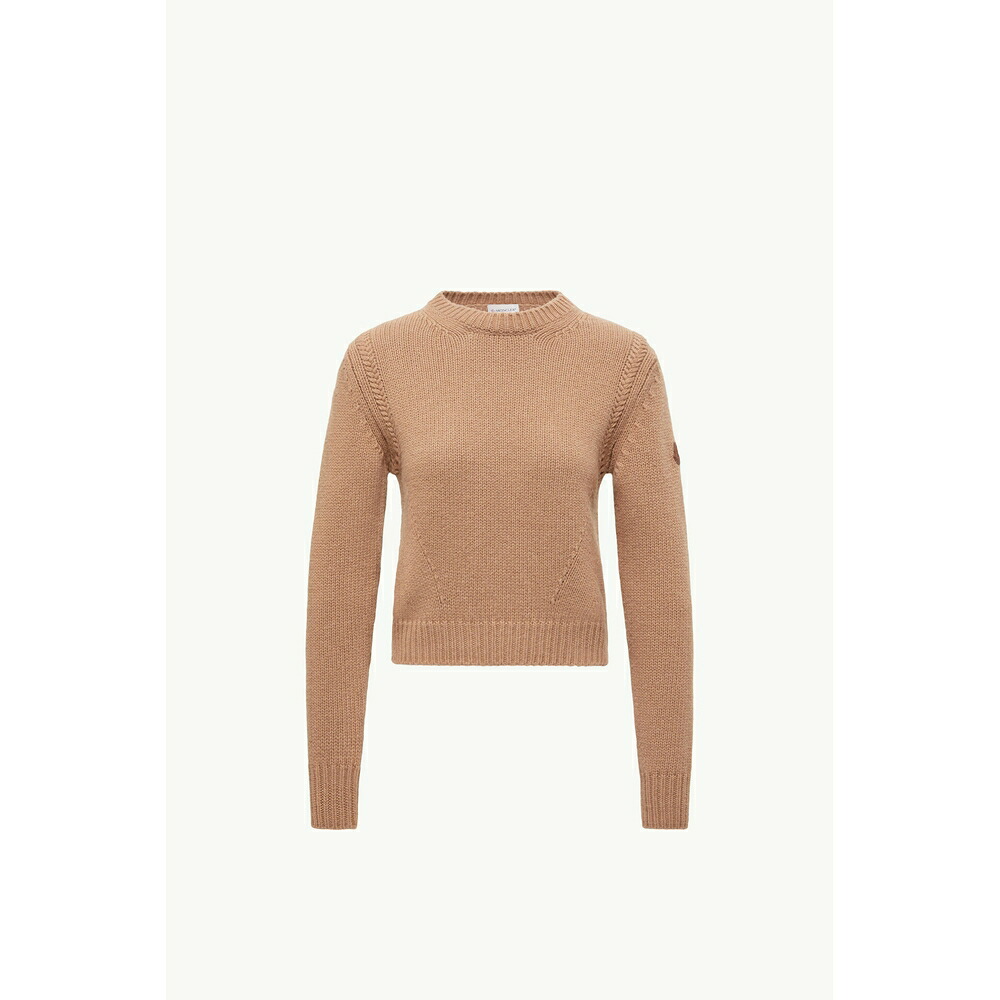 2025/26秋冬 MONCLER モンク軌跡 レディースWOOL AND CASHMERE SWEATERティーシャツ【Beige 】【貨物輸送無料】【定まり品】